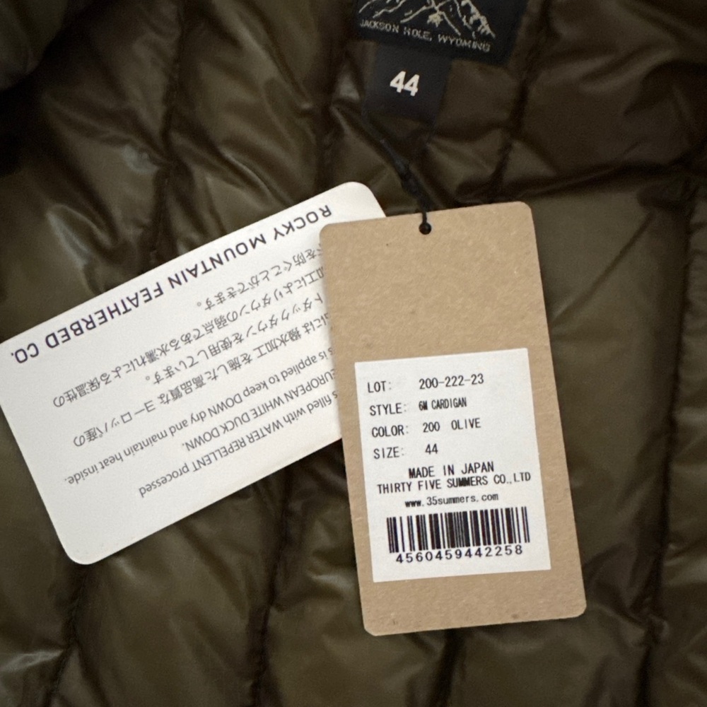 Rocky Mountain Featherbed Co. Olive Green Down Sweater NWT - Picture 6 of 8